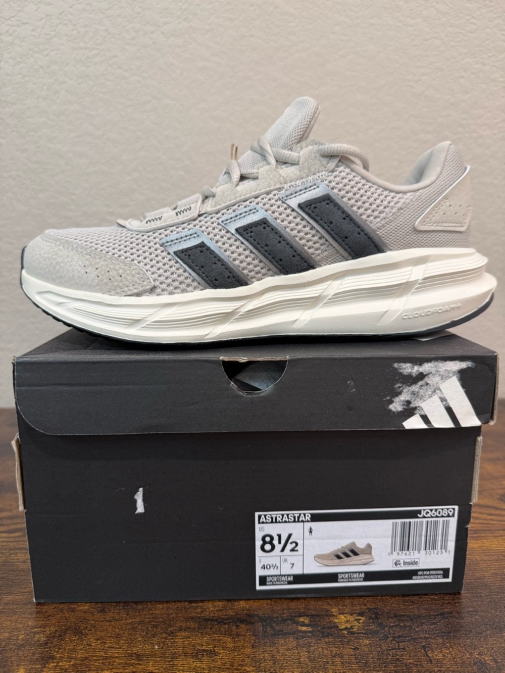 adidas Light Grey and Dark Grey Astrastar Running Shoe